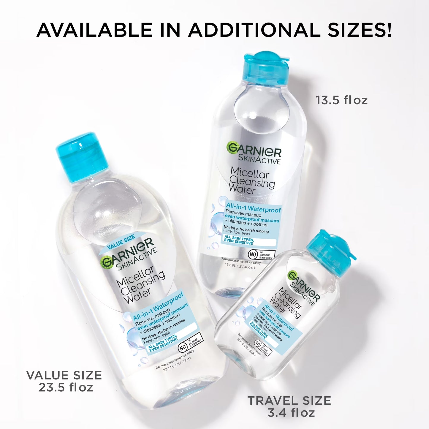 Skinactive Micellar Cleansing Water All in 1 Waterproof Makeup Remover, Face Cleanser, 13.5 Fl Oz