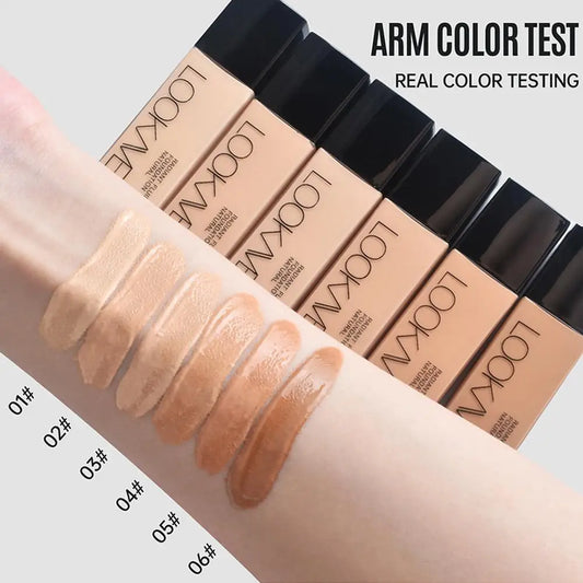 LOOKAVE Liquid Foundation Long Lasting Full Coverage Flawless Soft Matte Foundation Base Makeup Moisturizing Concealer CC Cream