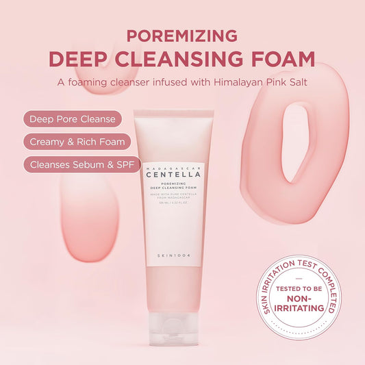 Poremizing Deep Cleansing Foam, 4.23 Fl.Oz, 125Ml, Makeup Remover, Korean Face Cleanser with Himalayan Pink Salt & Madagascar Centella Asiatica for Facial Pore Cleansing, Korean Skin Care