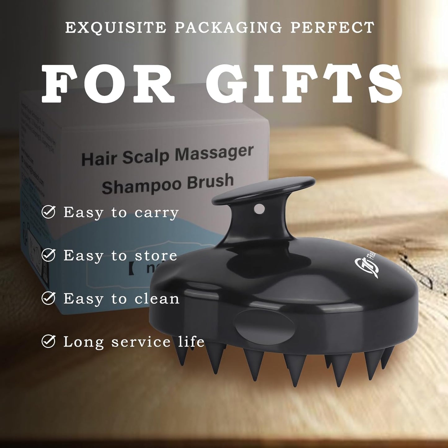 Scalp Scrubber Scalp Massager Hair Growth, Shower Shampoo Brush with Silicone Bristles for Dandruff Removal and Hair Care, Wet & Dry Hair Massager Scalp Exfoliator for Men Women Kids,Black
