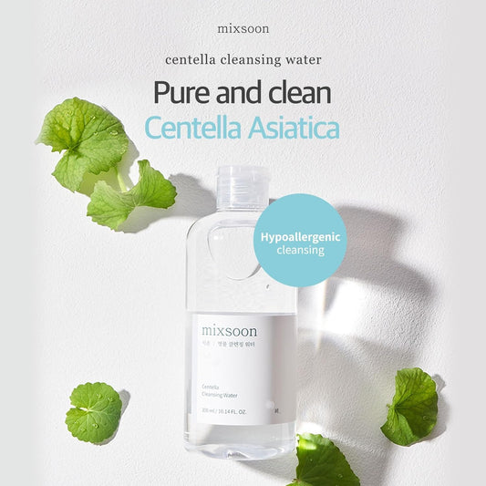 Centella Cleansing Water 10.14 Fl Oz / 300Ml Face Cleanser for Sensitive Skin Centella Asiatica Aloe Vera Korean Glass Skin Care