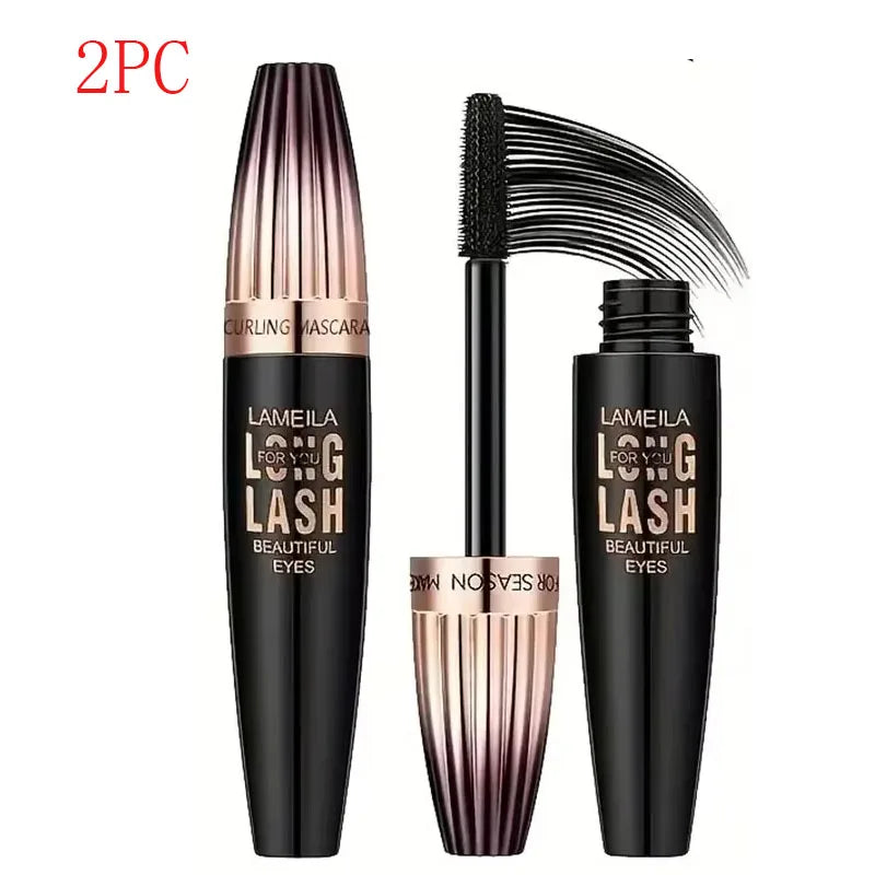 Waterproof 4D Mascara Thick Long Smudge-Proof Plump Encrypted Long-Lasting Curling Large Eye Makeup Makeup Tools