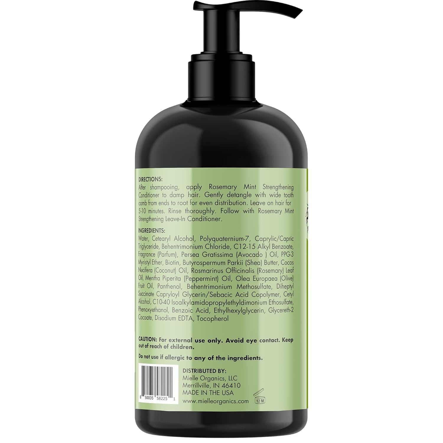 Rosemary Mint Strengthening Shampoo and Conditioner Infused with Biotin, Cleanses and Helps Strengthen Weak and Brittle Hair, 12 Ounces
