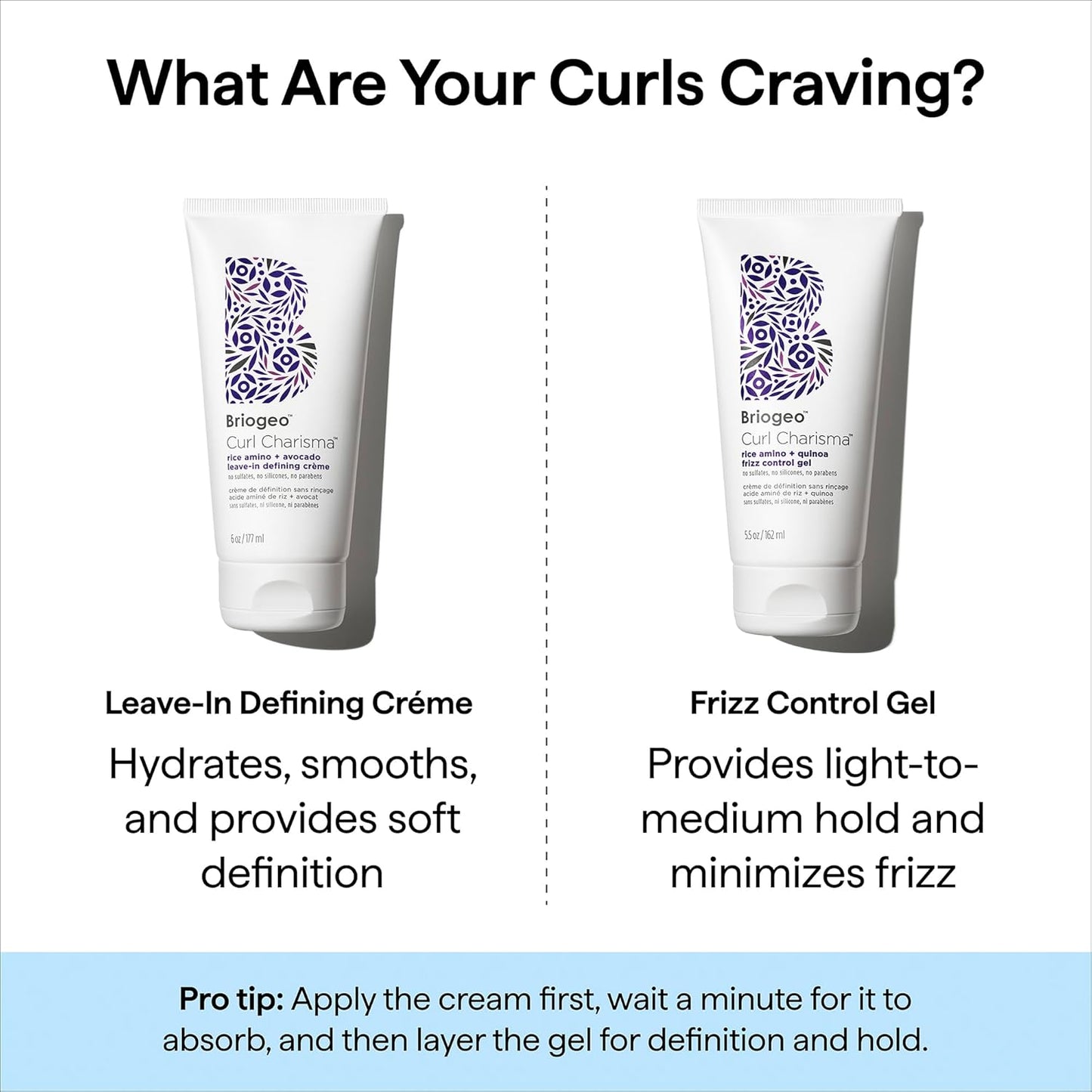 Briogeo Curl Charisma Rice Amino + Avocado Leave-In Defining Crème | Frizz Control Hair Styling Moisturizer | Leave in Cream for Wavy, Curly, & Coily Hair | Vegan & Cruelty-Free