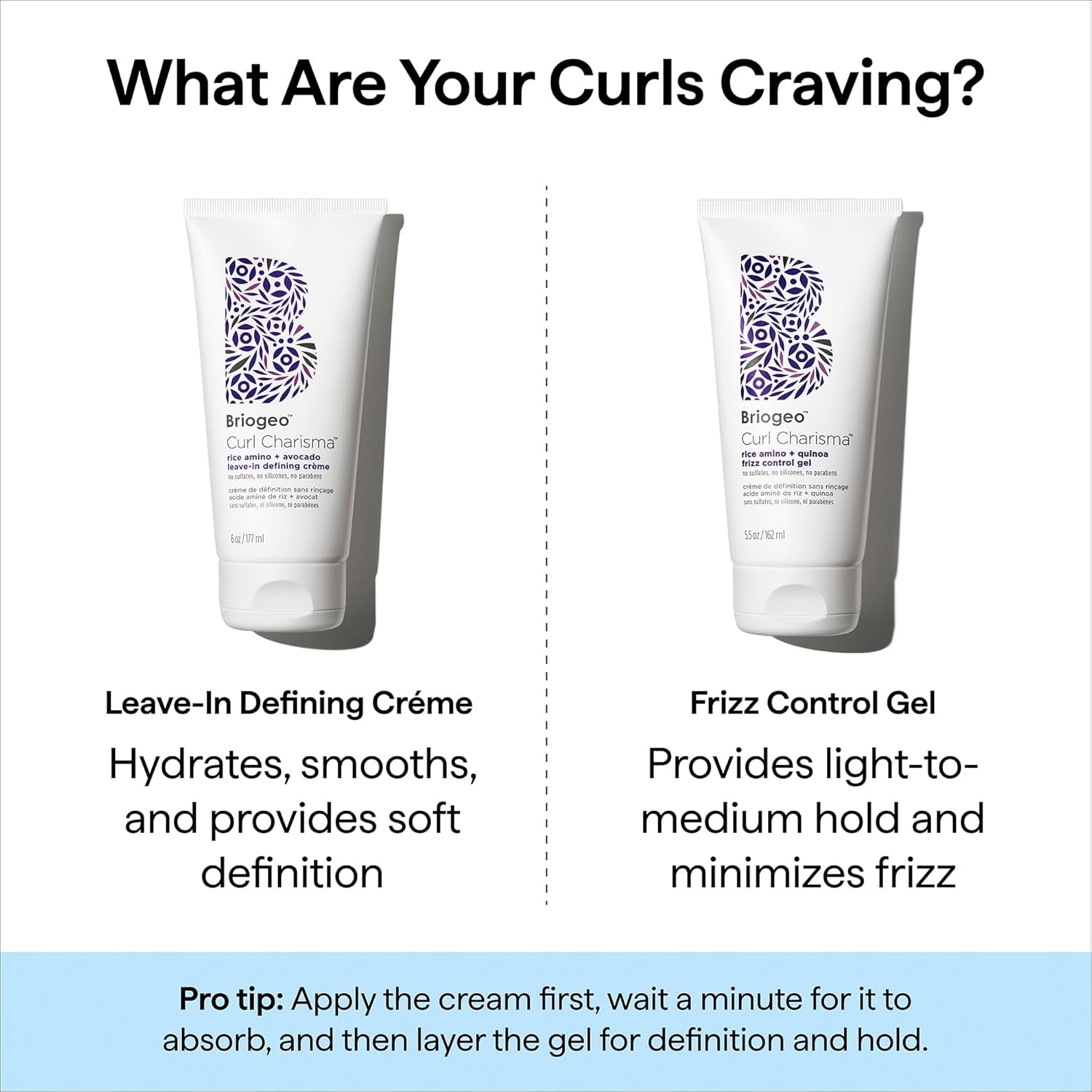 Briogeo Curl Charisma Rice Amino + Avocado Leave-In Defining Crème | Frizz Control Hair Styling Moisturizer | Leave in Cream for Wavy, Curly, & Coily Hair | Vegan & Cruelty-Free