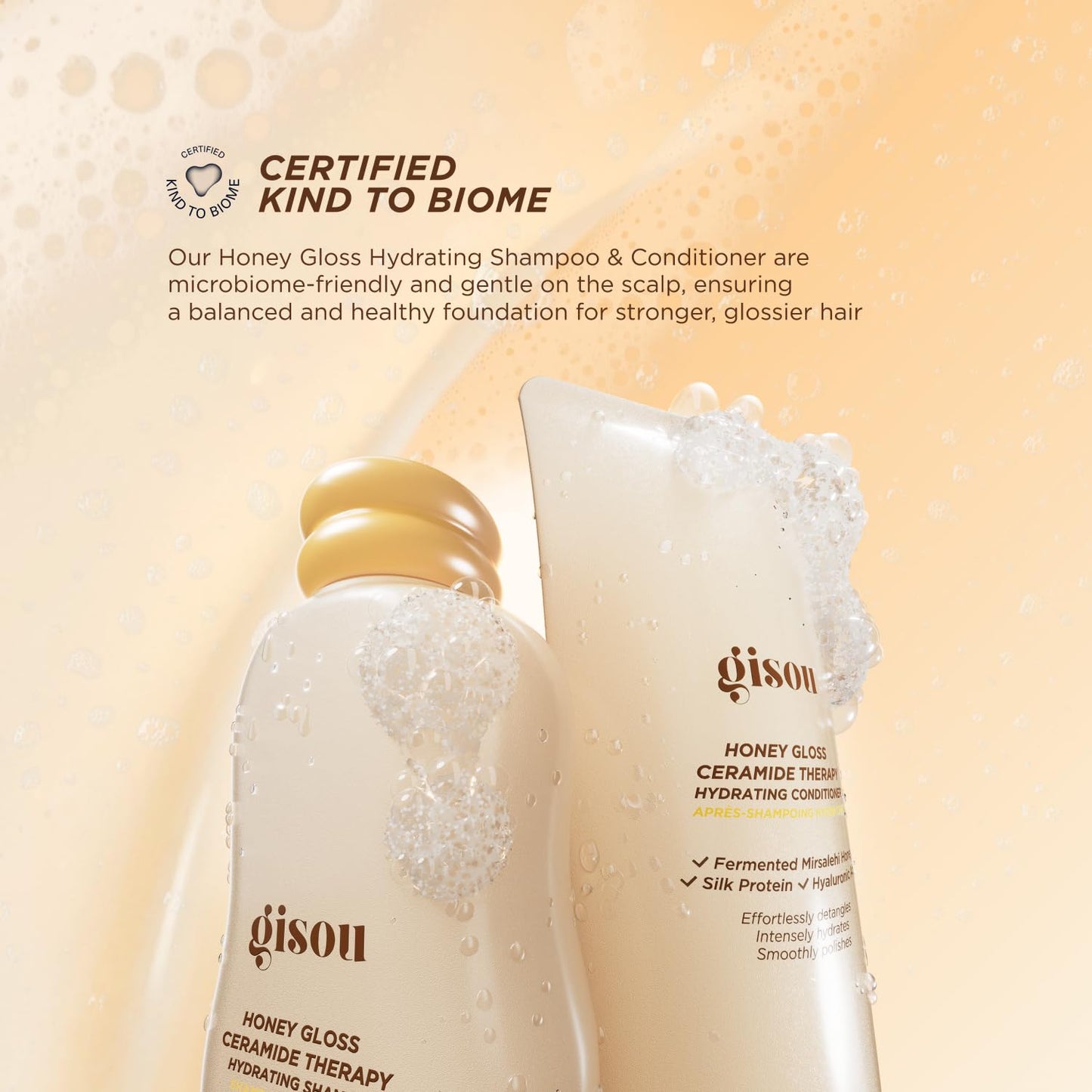 Honey Gloss Ceramide Therapy Hydrating Shampoo – Deeply Cleanses & Restores Moisture, Ceramides & Ahas, (Wildflower Honey Scent)