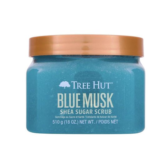 Blue Musk Body Scrub, Exfoliating & Hydrating Sugar Scrub with Shea Butter & Essential Oils, Smooth Skin, Body Exfoliator for All Skin Types, Self Care Gifts for Women, Vegan, 18 Oz