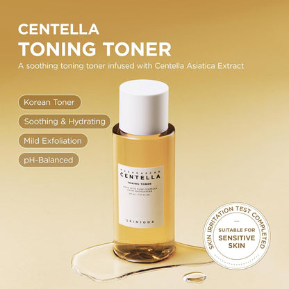 Centella Toning Toner 7.10 Fl.Oz, 210Ml, Korean Face Toner with Madagascar Centella Asiatica & Hyaluronic Acid for Hydrating, Soothing and Moisturizing, PHA Exfoliator, Korean Skin Care