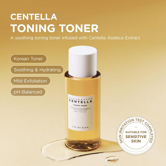 Centella Toning Toner 7.10 Fl.Oz, 210Ml, Korean Face Toner with Madagascar Centella Asiatica & Hyaluronic Acid for Hydrating, Soothing and Moisturizing, PHA Exfoliator, Korean Skin Care