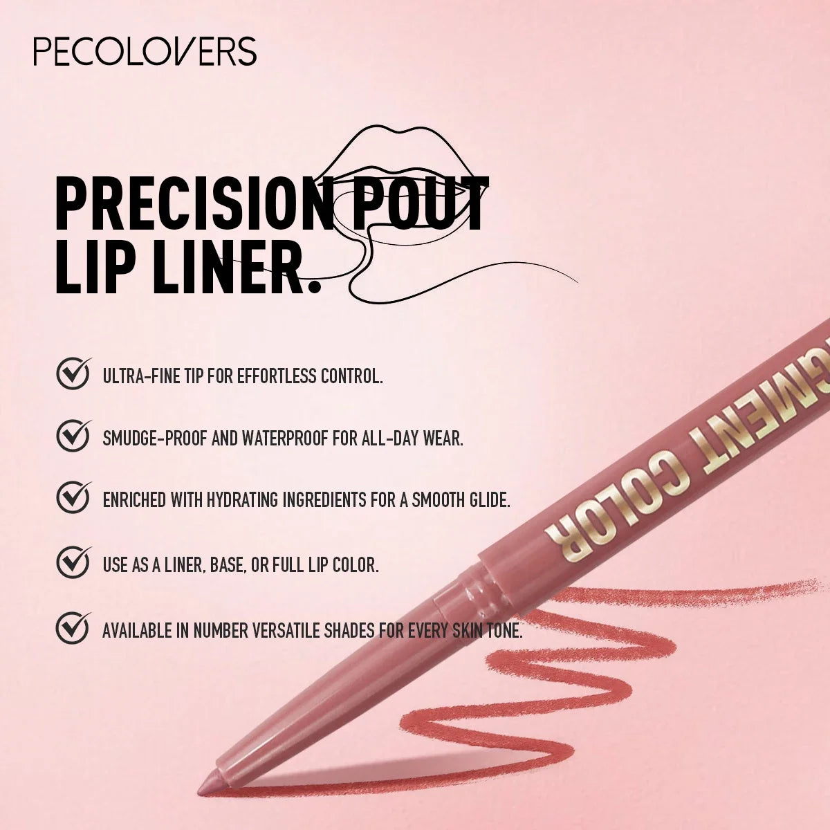 1PC Matte Lip Liner - Long-Lasting, Waterproof, Easy to Glide, Moisturizing Formula for All Skin Types, Lip Makeup