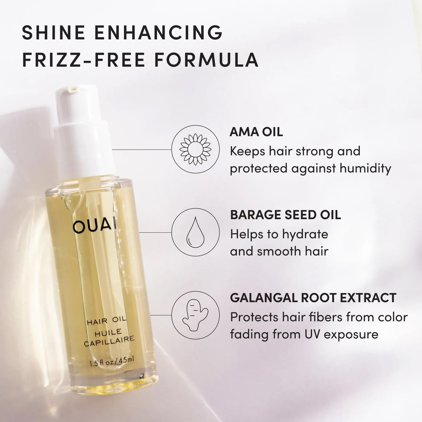 Hair Oil - Hair Heat Protectant Oil for Frizz Control - Adds Shine and Smooths Split Ends - Color Safe Formula - Paraben, Phthalate and Sulfate Free (1.5 Fl Oz)