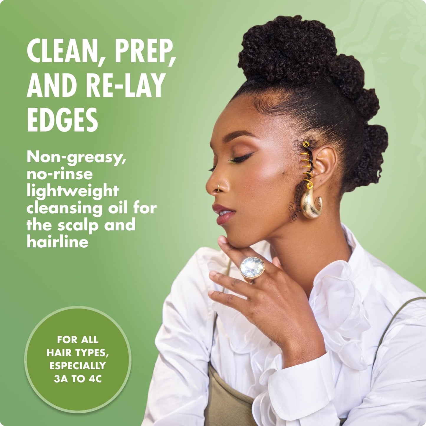Rosemary & Mint Scalp & Edge Cleansing Hair Oil - No-Rinse Scalp Cleanser for Product Build up - Prolongs Hairstyles between Wash Days & Encourages Longer, Healthier Hair (4 Oz)