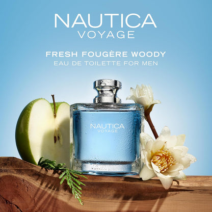 Voyage Eau De Toilette, Cologne and Fragrance for Men, Fresh, Romantic, Fruity Scent Woody, Aquatic Notes of Apple, Water Lotus, Cedarwood, and Musk Ideal Day Wear, Long Lasting 3.3Fl Oz