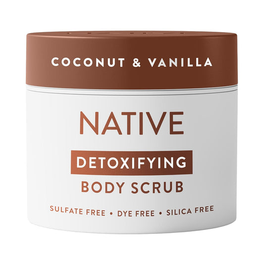 Native Coconut & Vanilla Exfoliating Body Scrub for Women & Men, 1 Wash to Soft, Smooth Skin, Gently Exfoliates Even Sensitive Skin, Clean Formula, Enhances Skin Radiance, Free of Silica, 12 Oz