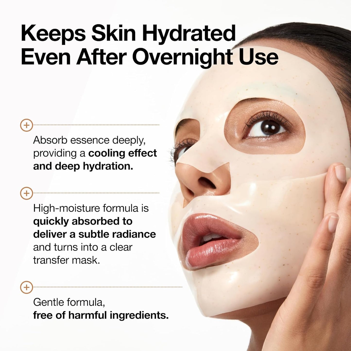 Rice 70 Glow Collagen Mask, Overnight Face Mask for Glass Skin, Ceramide, Collagen Facial Mask, Skin Moisture Barrier, Tightening Care, Natural Color, Korean Skincare, 1.34 Oz/4Ea