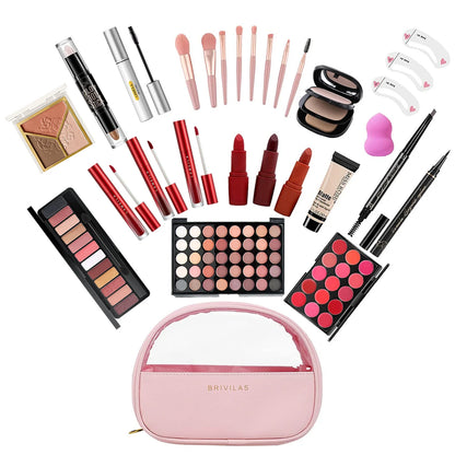 All in One Makeup Kit,Makeup Kit for Women Full Kit,Multipurpose Women'S Makeup Sets,Beginners and Professionals Alike,Easy to Carry