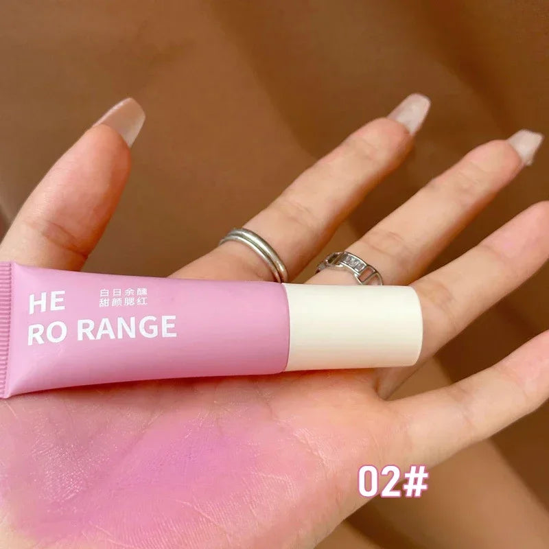 Cheek Blush Pigment Tube Moisturizing Rouge Blush Professional Cosmetic for Face Blusher Lasting Liquid Blush Brightening Makeup