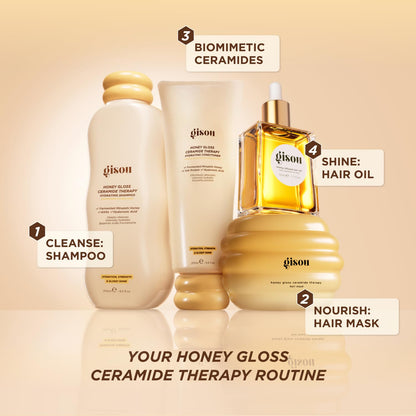 Honey Gloss Ceramide Therapy Hydrating Shampoo – Deeply Cleanses & Restores Moisture, Ceramides & Ahas, (Wildflower Honey Scent)