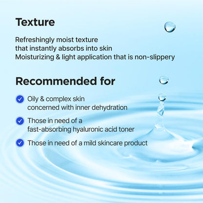 Ultra-Low Molecular Hyaluronic Acid Toner 300Ml, 10.14 Fl.Oz | Korean Skincare | Quick Absorbing | Deep Hydration & Skin Smoothing | Vegan & Fragrance-Free