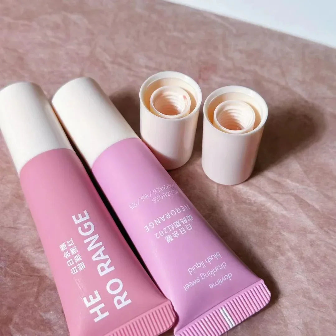 Cheek Blush Pigment Tube Moisturizing Rouge Blush Professional Cosmetic for Face Blusher Lasting Liquid Blush Brightening Makeup