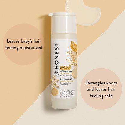 Silicone-Free Conditioner, Gentle Tear-Free, Hypoallergenic, Baby Hair Care with Naturally Derived Ingredients, Citrus Vanilla Refresh, 10 Fl Oz