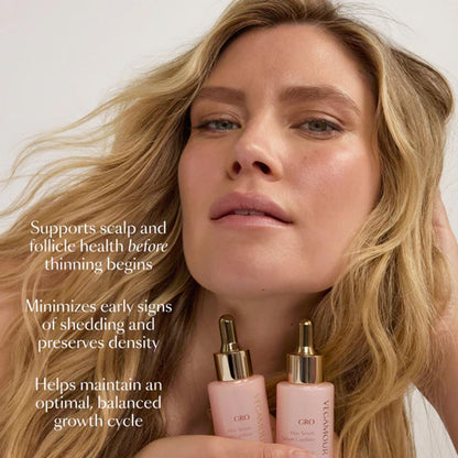GRO Hair Serum for Hair Thinning & Shedding, Thicker Fuller Looking Hair in as Soon as 90 Days, Non Oily, Bergamot Scent, Vegan & Cruelty Free