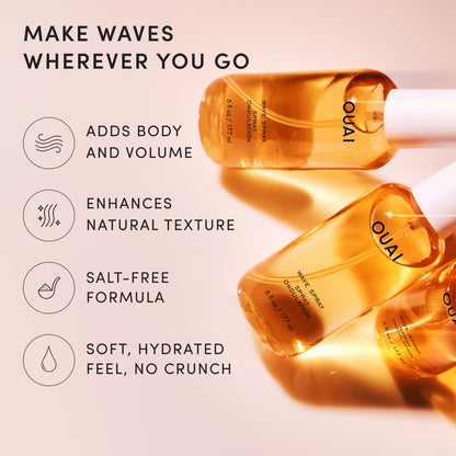 Wave Spray - Texture Spray for Hair with Coconut Oil & Rice Protein - Adds Texture, Volume & Shine for Beach Waves - Paraben Free, Safe for Color & Keratin-Treated Hair (6 Fl Oz)
