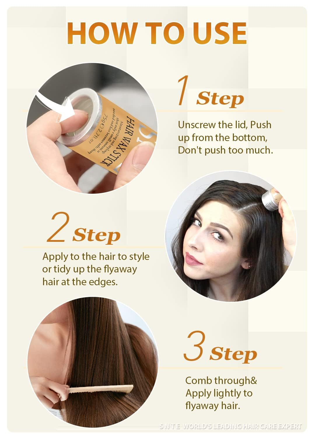 Hair Wax Stick, Gel Tamer for Flyaways, Nourishing Slick Stick Pomade for Women & Kids, Slick Back & Styling Cream, Hair Styling Accessories for Teen Girls Gifts, 2.7 Fl Oz | Nourishing