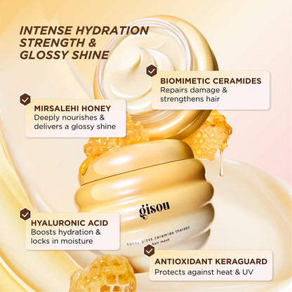 Honey Gloss Hair Therapy Trio - Mini Shampoo, Mini Hair Mask and Mini Conditioner for Smoother, Stronger and Glossier Hair