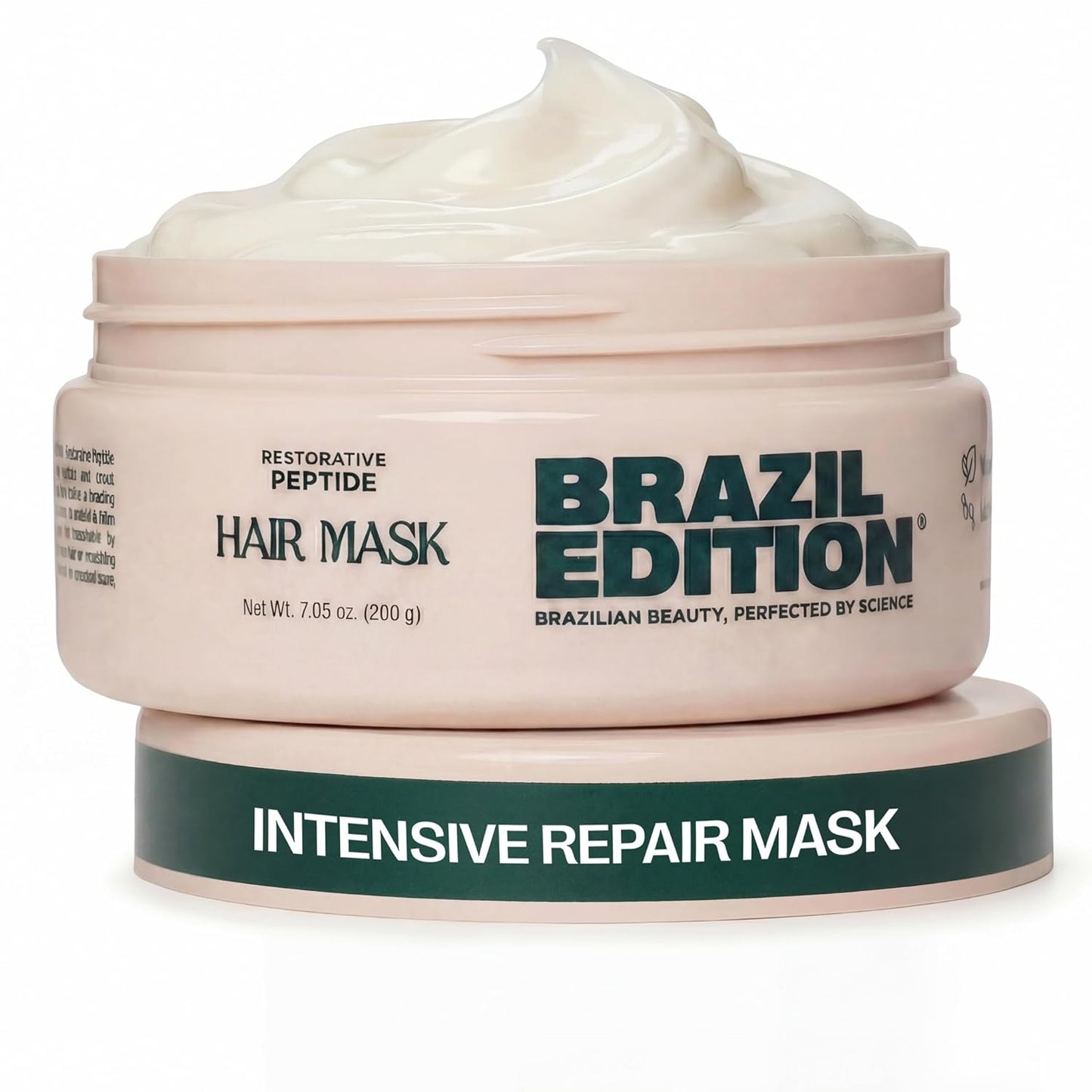 Restorative Peptide Hair Mask – Deep Repair in 2 Minutes, Hydration & Shine, Murumuru & Babassu Butters, Hyaluronic Acid, Strengthens & Smooths Damaged Hair (7 Oz)