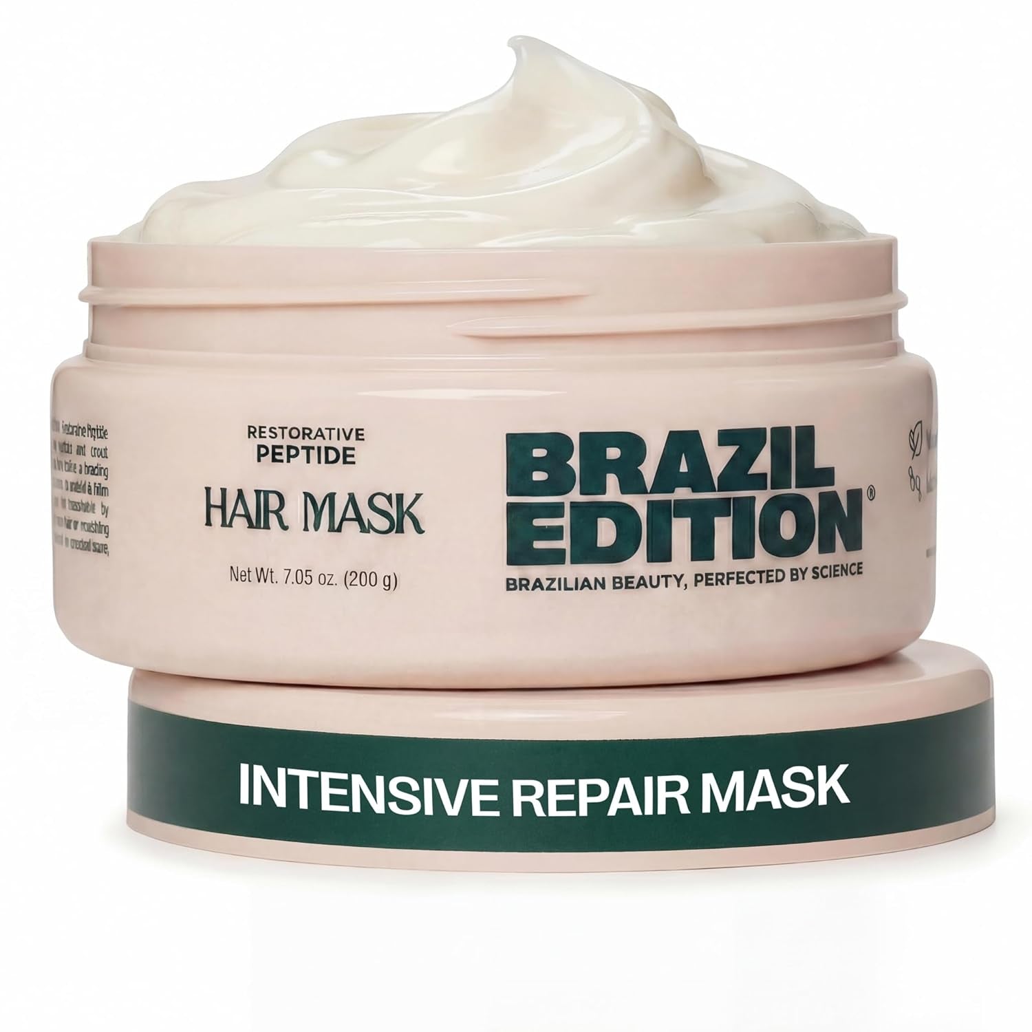 Restorative Peptide Hair Mask – Deep Repair in 2 Minutes, Hydration & Shine, Murumuru & Babassu Butters, Hyaluronic Acid, Strengthens & Smooths Damaged Hair (7 Oz)