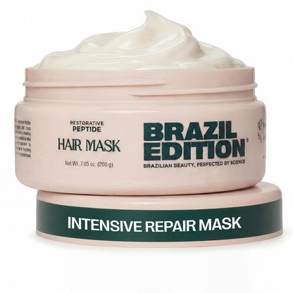 Restorative Peptide Hair Mask – Deep Repair in 2 Minutes, Hydration & Shine, Murumuru & Babassu Butters, Hyaluronic Acid, Strengthens & Smooths Damaged Hair (7 Oz)