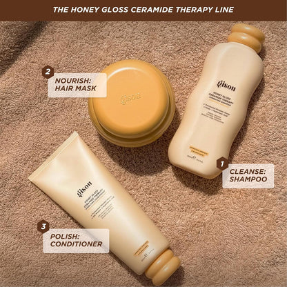 Honey Gloss Ceramide Therapy Hydrating Shampoo – Deeply Cleanses & Restores Moisture, Ceramides & Ahas, (Wildflower Honey Scent)