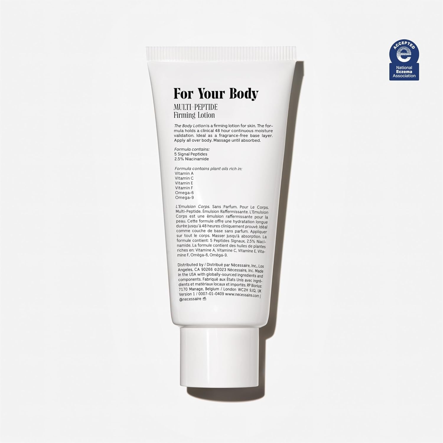 the Body Lotion Fragrance-Free - Multi-Peptide Moisturizer - Firming Body Lotion for Women + Men. 2.5% Niacinamide. Non-Comedogenic + Hypoallergenic for Sensitive Skin– 200 Ml/6.8 Fl Oz