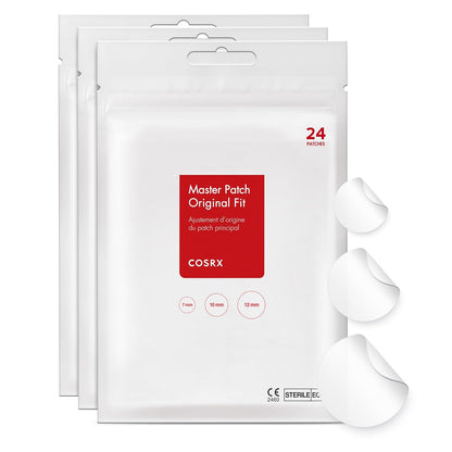 Acne Pimple Patch Absorbing Hydrocolloid Original 3 Size Patches for Blemishes and Zits Cover, Spot Stickers for Face and Body, Not Tested on Animals (240)