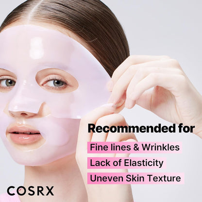 Pink Peptides Collagen Lifting Glow Hydrogel Face Masks Skincare 3 EA, Collagen Face Mask, Travel Essentials, Overnight Face Mask, Korean Skincare