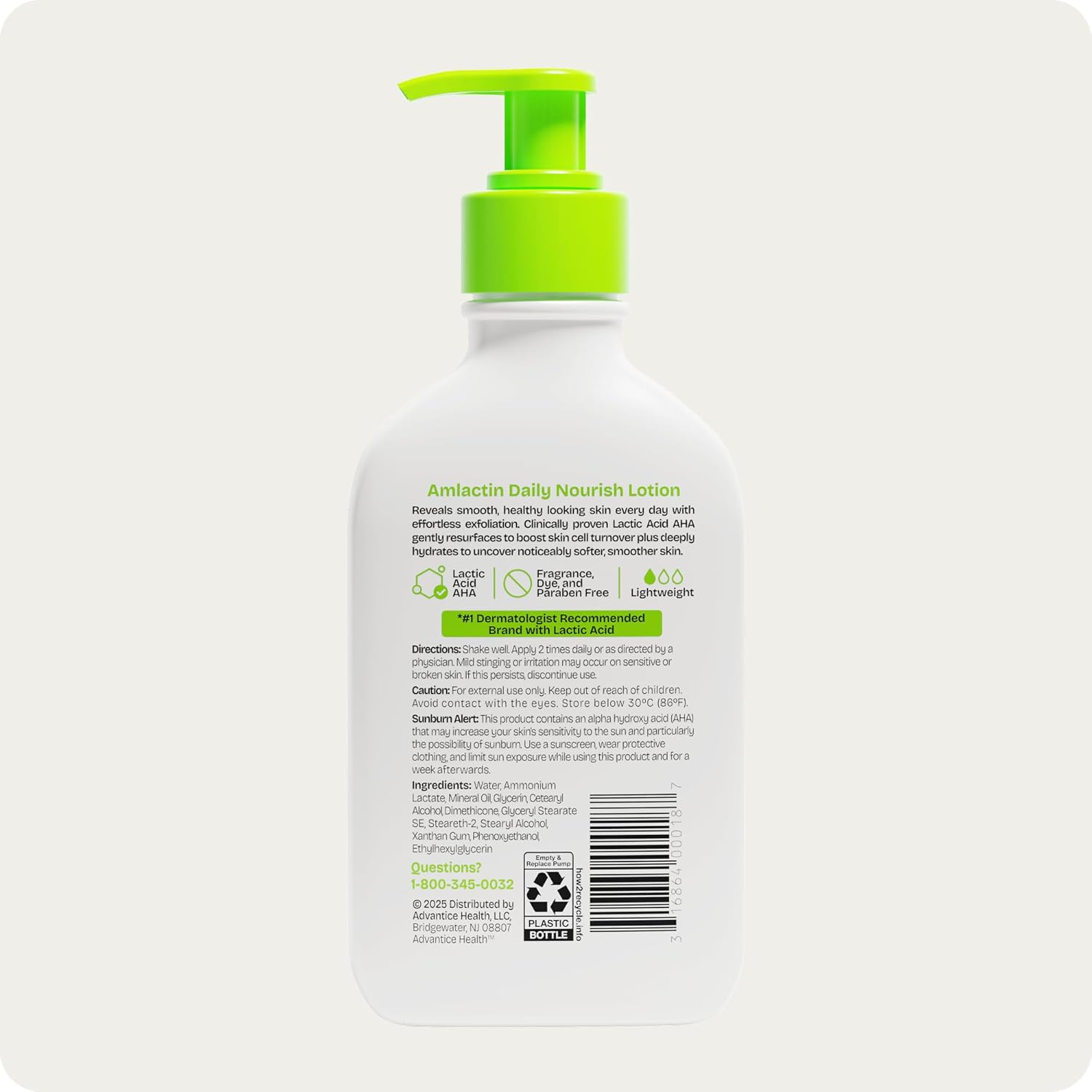 Daily Nourish Therapeutic Body Lotion for Dry Skin - No-Scrub Exfoliator and Moisturizer -  12% Lactic Acid Lotion, 7.9 Oz (Packaging May Vary)