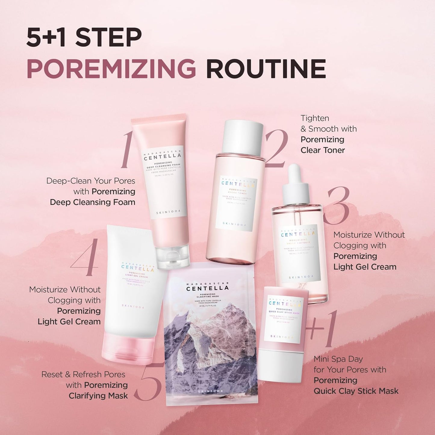 Poremizing Deep Cleansing Foam, 4.23 Fl.Oz, 125Ml, Makeup Remover, Korean Face Cleanser with Himalayan Pink Salt & Madagascar Centella Asiatica for Facial Pore Cleansing, Korean Skin Care