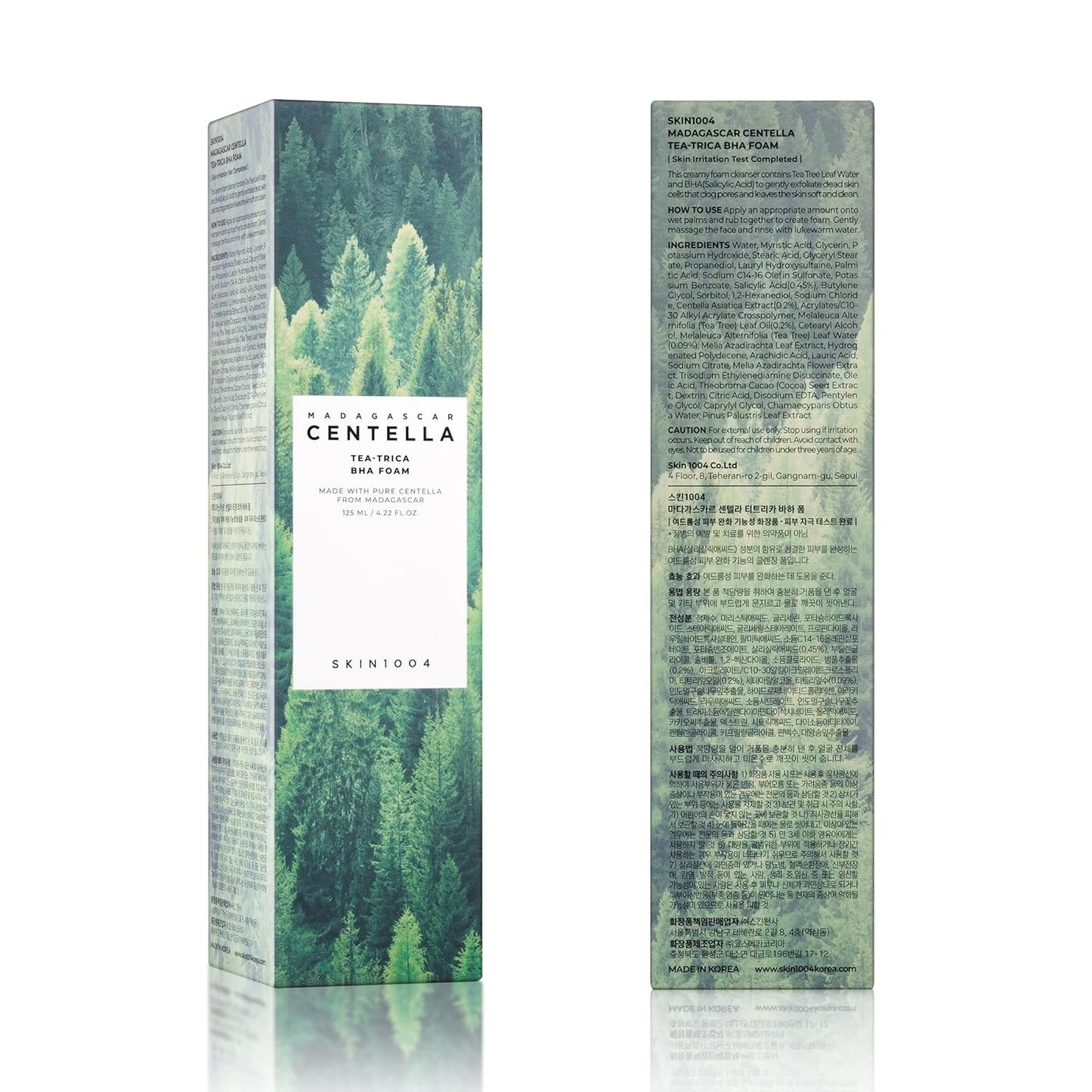 Tea-Trica BHA Foam, Makeup Remover with Centella Asiatica & Tea Tree, Korean Face Cleanser for Oil & Sebum Balance, Cleansing Foam for Clearing Impurities, Korean Skin Care, 4.22 Fl.Oz /125Ml