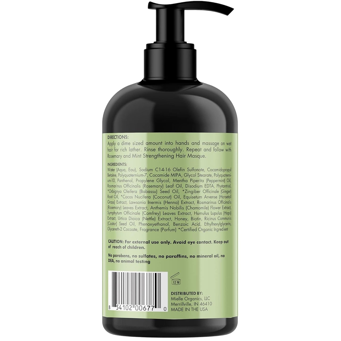 Rosemary Mint Strengthening Shampoo and Conditioner Infused with Biotin, Cleanses and Helps Strengthen Weak and Brittle Hair, 12 Ounces