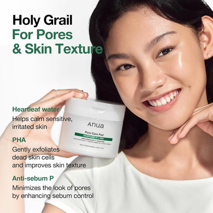 Heartleaf 77 Toner Pads, Daily Exfoliating Toner Pad for Skin Texture with Centella & PHA, Dual-Textured Pore Pads for Sensitive Skin, Non-Comedogenic, Korean Skin Care, 70 Pads