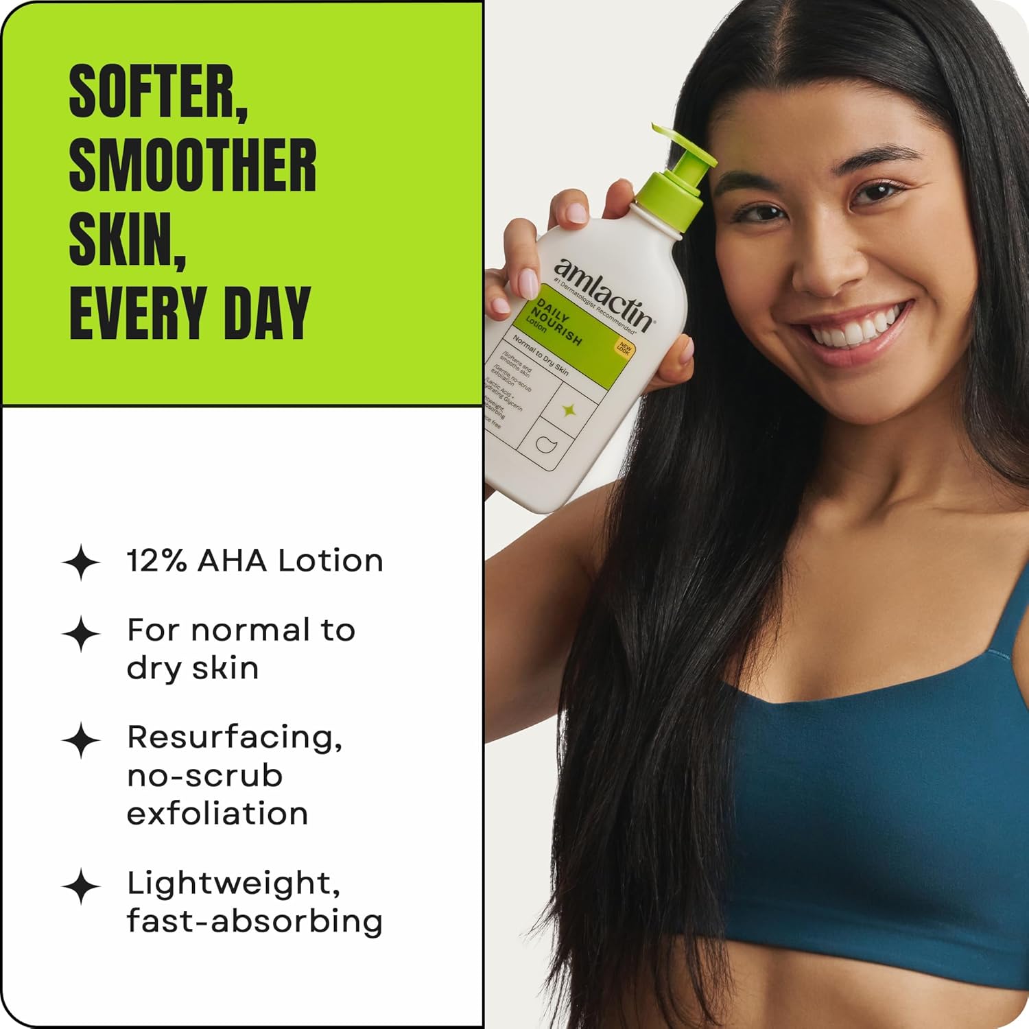 Daily Nourish Therapeutic Body Lotion for Dry Skin - No-Scrub Exfoliator and Moisturizer -  12% Lactic Acid Lotion, 7.9 Oz (Packaging May Vary)