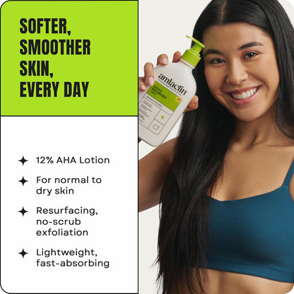 Daily Nourish Therapeutic Body Lotion for Dry Skin - No-Scrub Exfoliator and Moisturizer -  12% Lactic Acid Lotion, 7.9 Oz (Packaging May Vary)