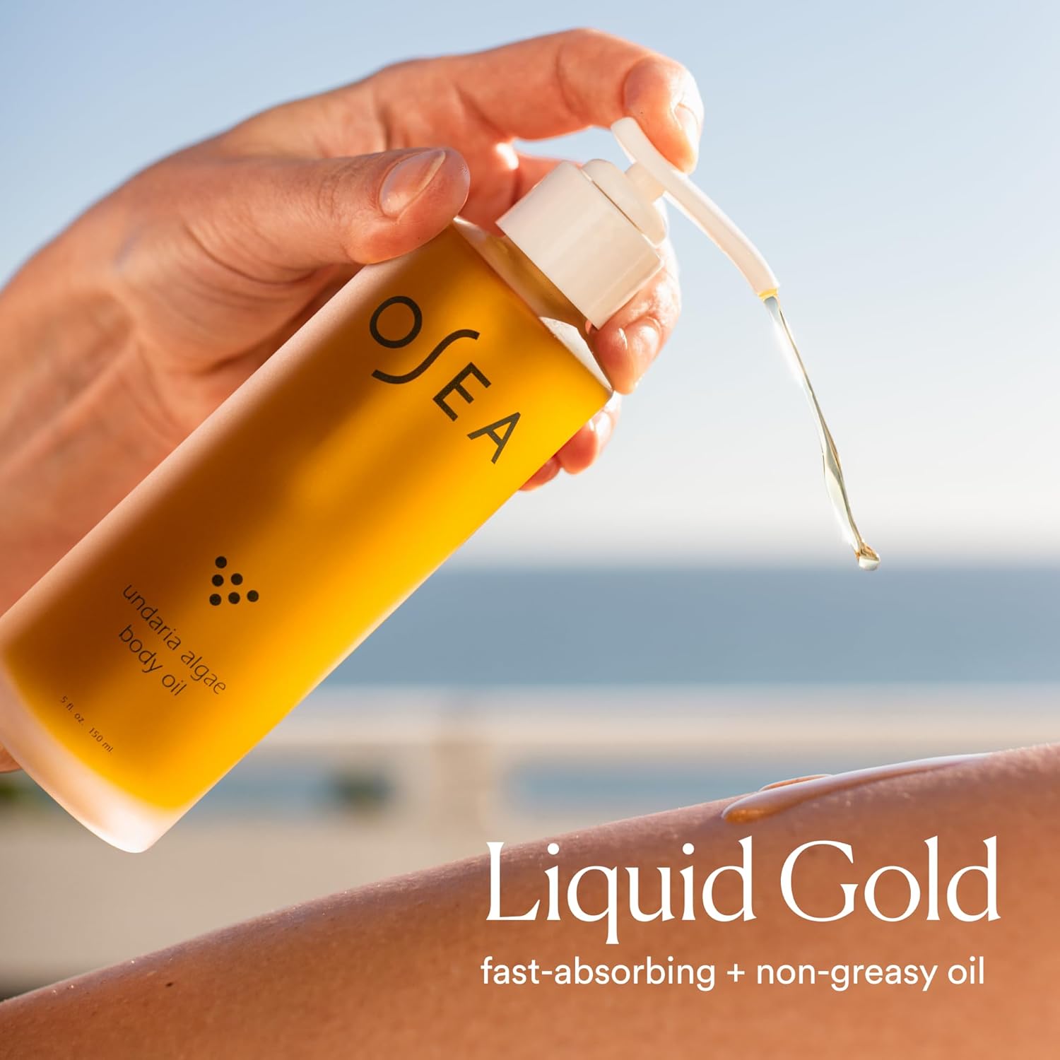 Undaria Algae Body Oil 5 Oz – Visibly Firming, Deeply Moisturizing, Instantly Improve Elasticity, Clean Lightweight Non-Greasy Hydration, Vegan & Cruelty-Free Seaweed Skincare