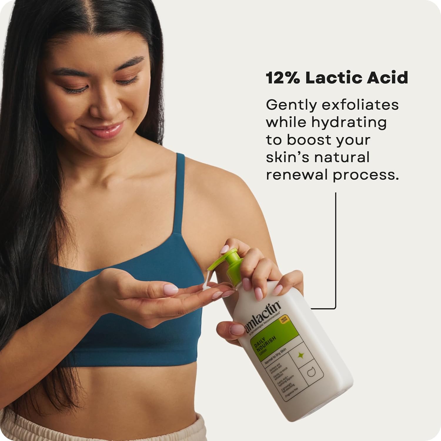 Daily Nourish Therapeutic Body Lotion for Dry Skin - No-Scrub Exfoliator and Moisturizer -  12% Lactic Acid Lotion, 7.9 Oz (Packaging May Vary)