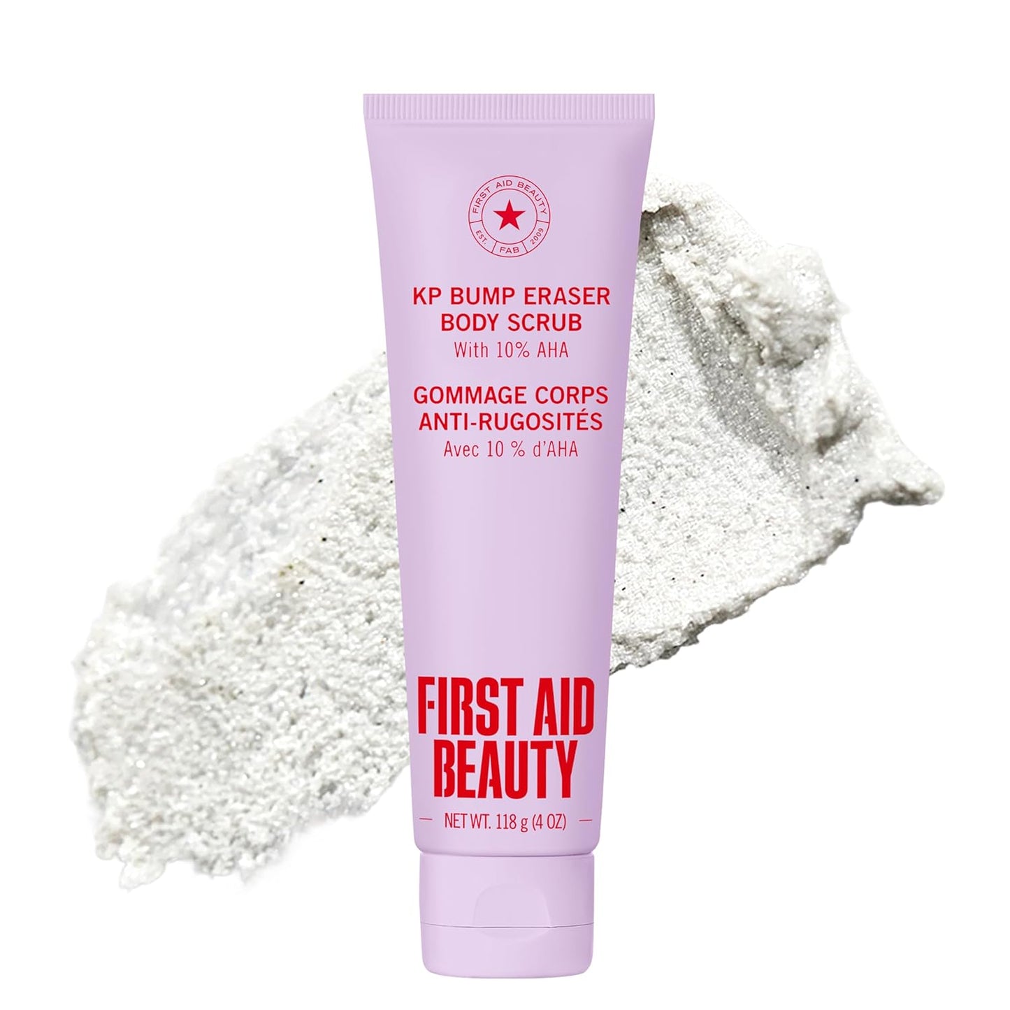 KP Bump Eraser Body Scrub with 10% AHA, Keratosis Pilaris Skin Exfoliator with Glycolic and Lactic Acids