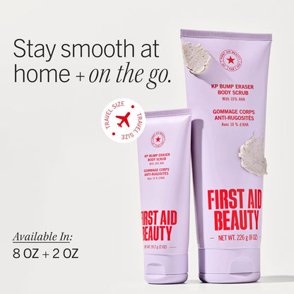 KP Bump Eraser Body Scrub with 10% AHA, Keratosis Pilaris Skin Exfoliator with Glycolic and Lactic Acids