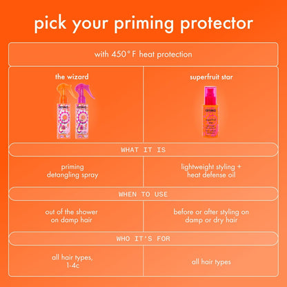 Superfruit Star Lightweight Hair Styling + Heat Defense Oil | Heat Protection, Strengthen + Reduce Breakage, Smooth Frizz, Add Glossy Shine | for All Hair Types