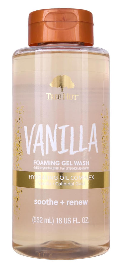 Vanilla Body Wash, Hydrating & Moisturizing Shower Gel with Shea Butter & Essential Oils, Soft Smooth Glowing Skin, Gentle Cleanser for All Skin Types, Self Care Gifts for Women, 18 Fl Oz