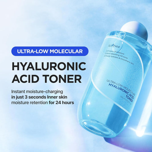 Ultra-Low Molecular Hyaluronic Acid Toner 300Ml, 10.14 Fl.Oz | Korean Skincare | Quick Absorbing | Deep Hydration & Skin Smoothing | Vegan & Fragrance-Free